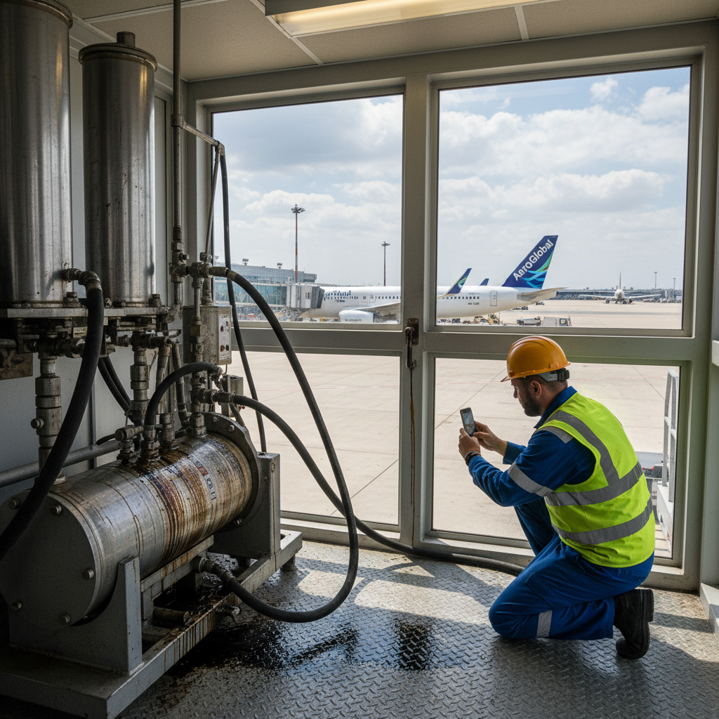 Jet bridge maintenance inspection