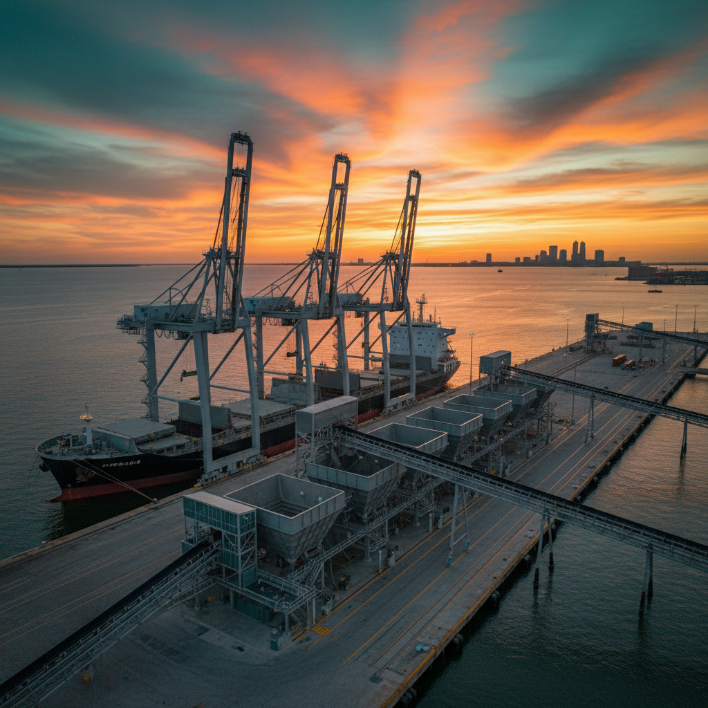 Port Tampa Bay at golden hour